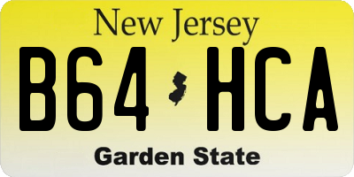 NJ license plate B64HCA