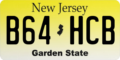 NJ license plate B64HCB
