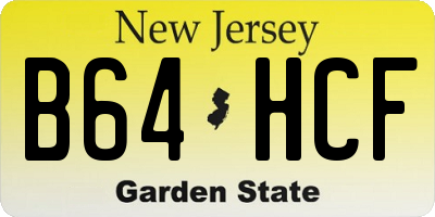 NJ license plate B64HCF