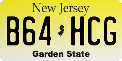 NJ license plate B64HCG