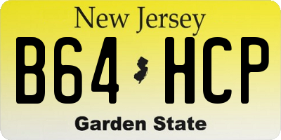 NJ license plate B64HCP