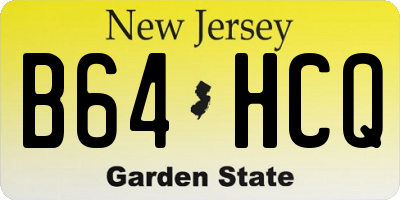 NJ license plate B64HCQ