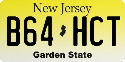 NJ license plate B64HCT