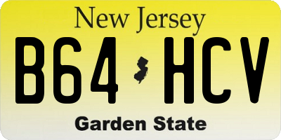 NJ license plate B64HCV
