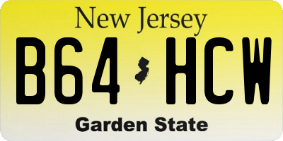 NJ license plate B64HCW