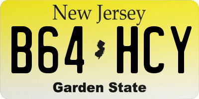NJ license plate B64HCY
