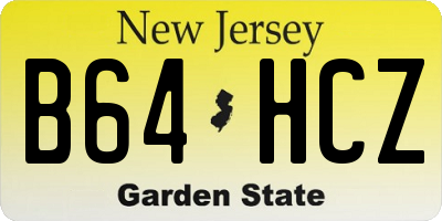 NJ license plate B64HCZ
