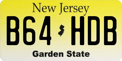 NJ license plate B64HDB