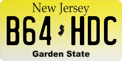 NJ license plate B64HDC