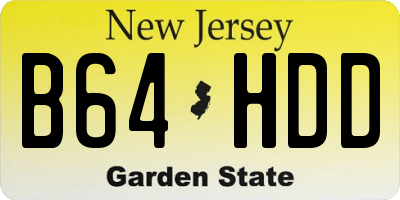 NJ license plate B64HDD