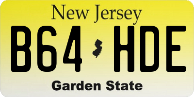NJ license plate B64HDE