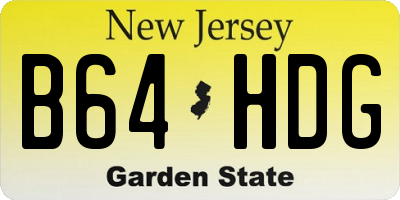 NJ license plate B64HDG