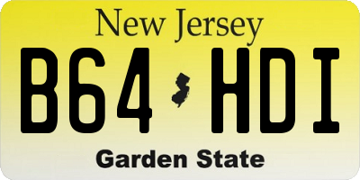 NJ license plate B64HDI