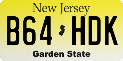 NJ license plate B64HDK