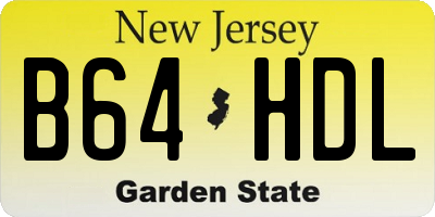 NJ license plate B64HDL