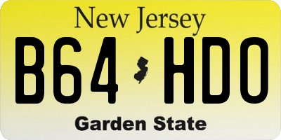 NJ license plate B64HDO
