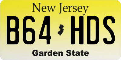 NJ license plate B64HDS