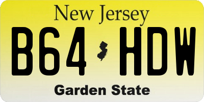 NJ license plate B64HDW