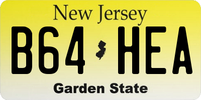 NJ license plate B64HEA