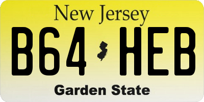 NJ license plate B64HEB