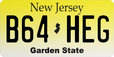 NJ license plate B64HEG