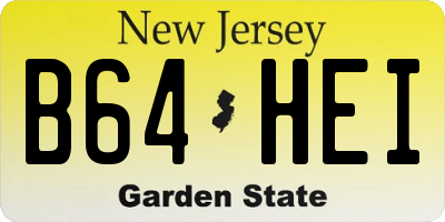 NJ license plate B64HEI