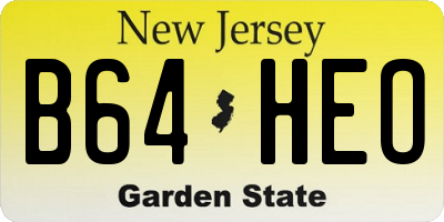 NJ license plate B64HEO