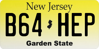 NJ license plate B64HEP