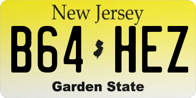 NJ license plate B64HEZ