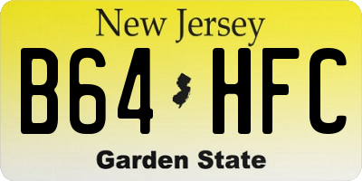 NJ license plate B64HFC