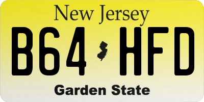 NJ license plate B64HFD