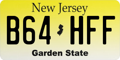 NJ license plate B64HFF