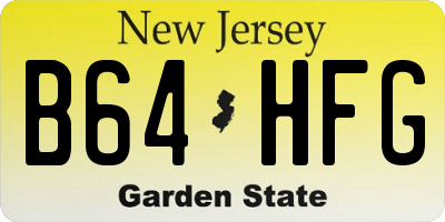 NJ license plate B64HFG