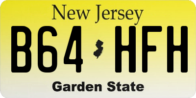 NJ license plate B64HFH