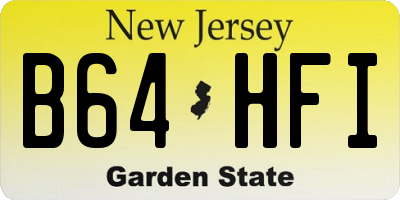 NJ license plate B64HFI