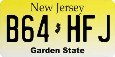 NJ license plate B64HFJ