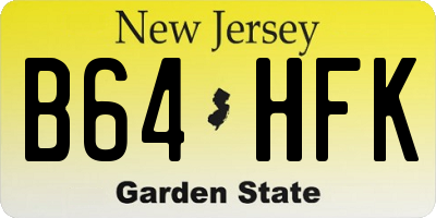 NJ license plate B64HFK