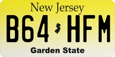 NJ license plate B64HFM