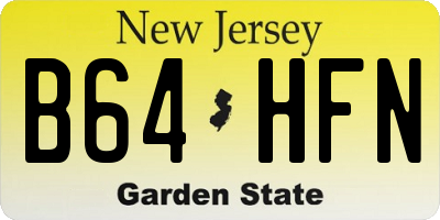NJ license plate B64HFN