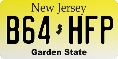 NJ license plate B64HFP
