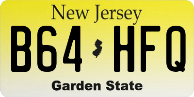 NJ license plate B64HFQ