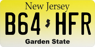 NJ license plate B64HFR