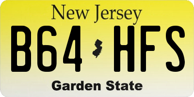 NJ license plate B64HFS