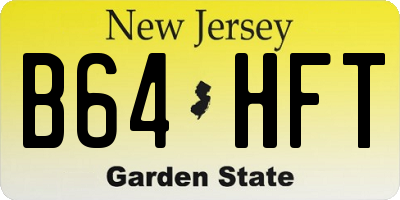 NJ license plate B64HFT