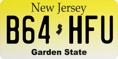 NJ license plate B64HFU