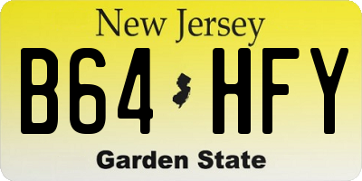 NJ license plate B64HFY