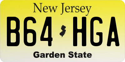 NJ license plate B64HGA