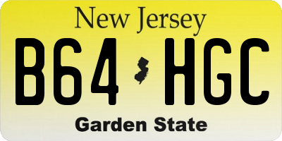 NJ license plate B64HGC