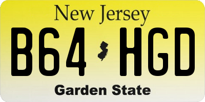 NJ license plate B64HGD