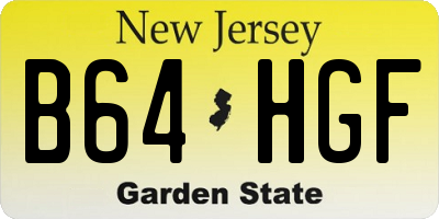 NJ license plate B64HGF
